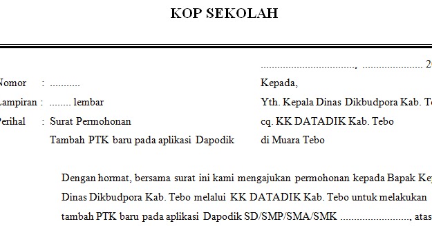 Detail Contoh Surat Permohonan Ptk Baru Nomer 24