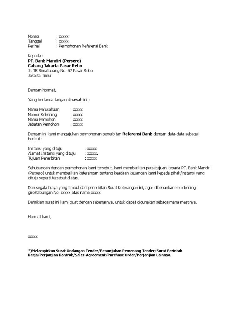 Detail Contoh Surat Permohonan Referensi Bank Nomer 19