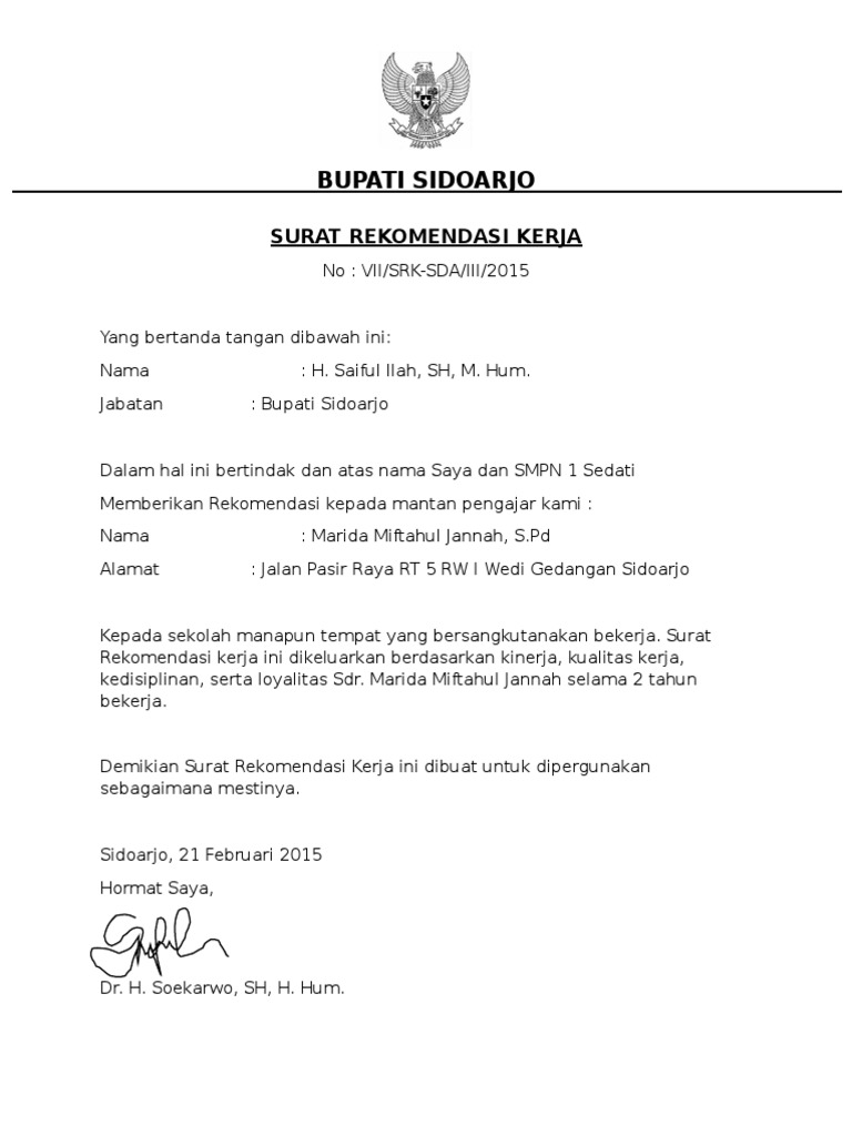 Detail Contoh Surat Permohonan Rekomendasi Bupati Nomer 4