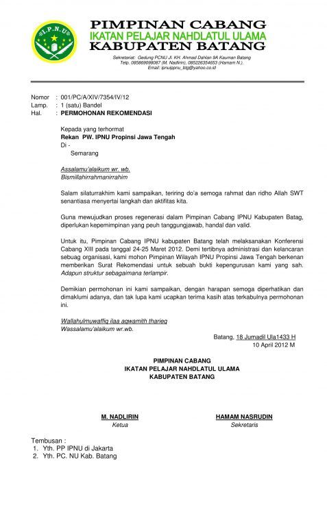 Detail Contoh Surat Permohonan Rekomendasi Sekolah Nomer 4