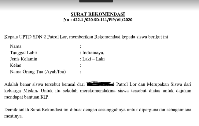 Detail Contoh Surat Permohonan Rekomendasi Sekolah Nomer 41