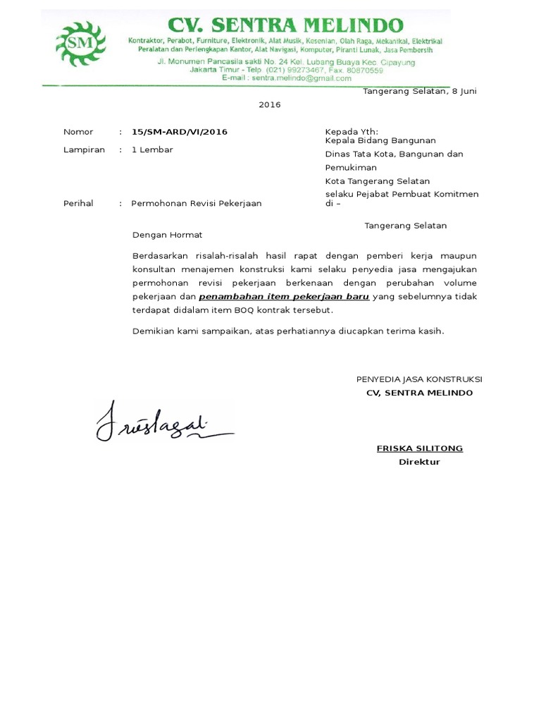 Contoh Surat Permohonan Revisi Sk - KibrisPDR