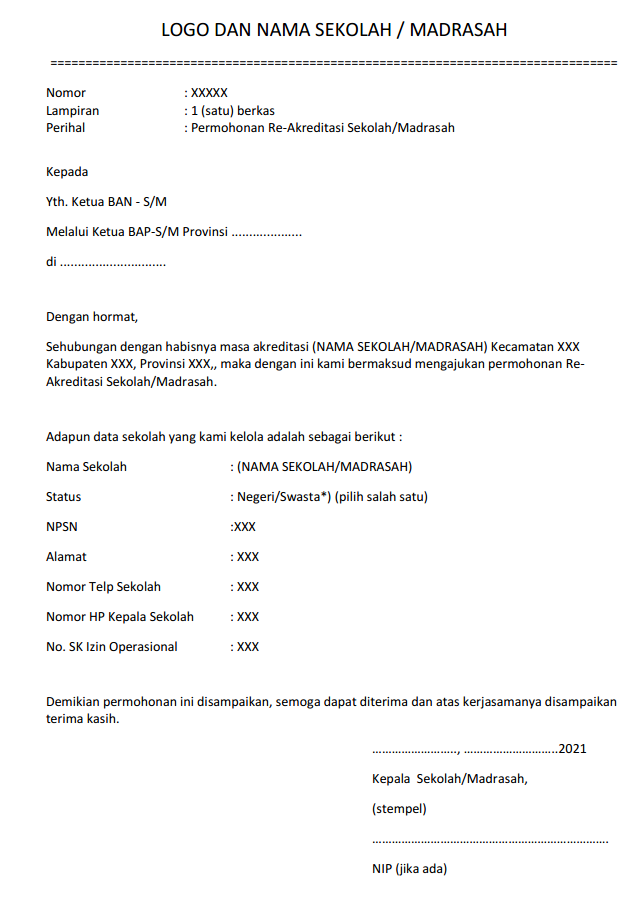 Detail Contoh Surat Permohonan Sekolah Nomer 19