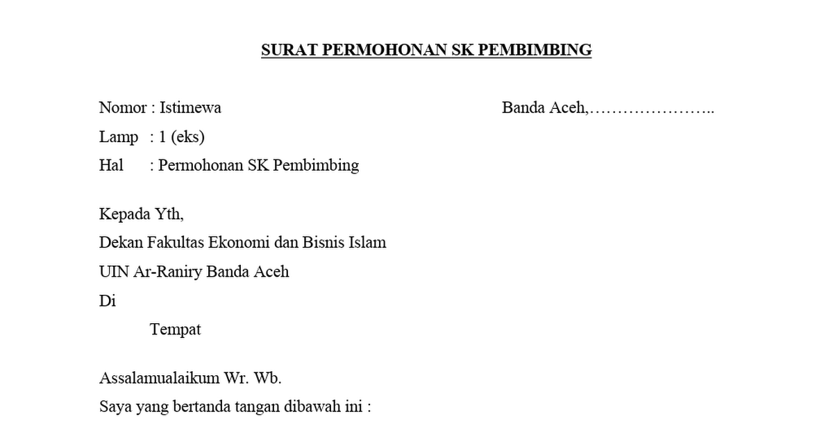 Detail Contoh Surat Permohonan Sk Nomer 29