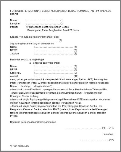 Contoh Surat Permohonan Skb Pph 22 Impor - KibrisPDR