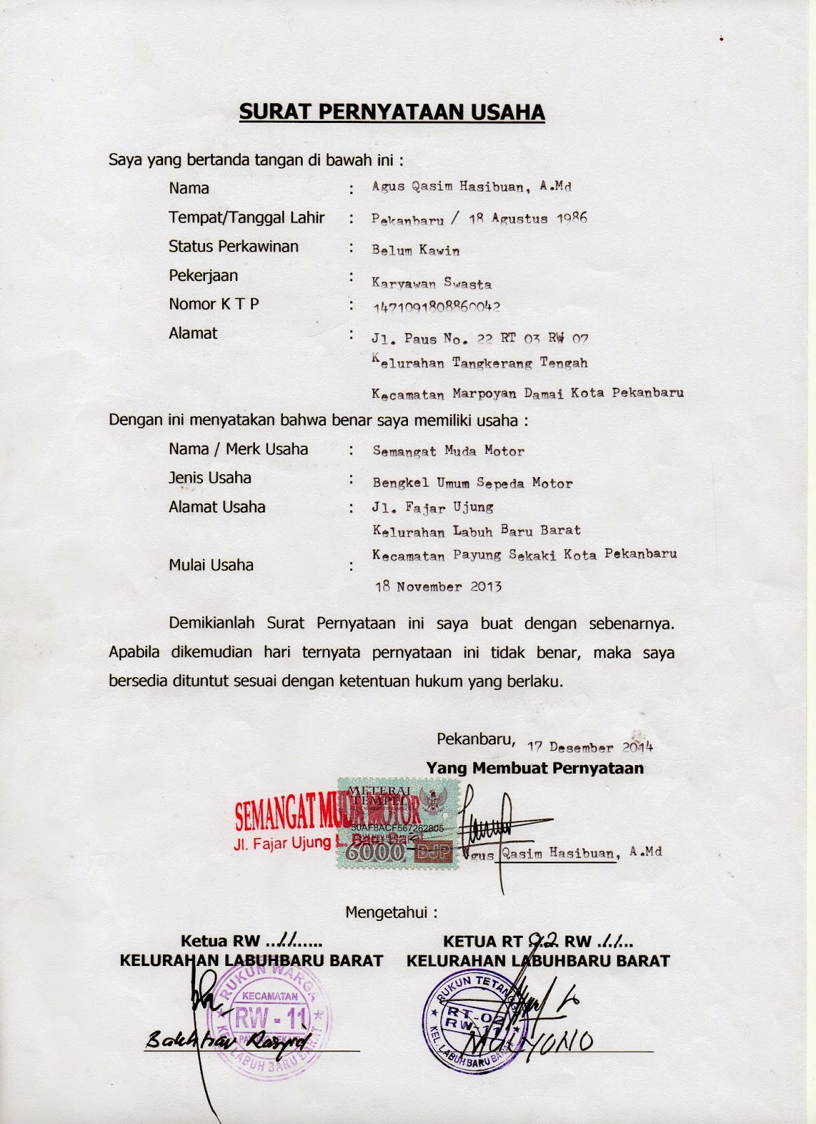 Detail Contoh Surat Permohonan Sku Nomer 49