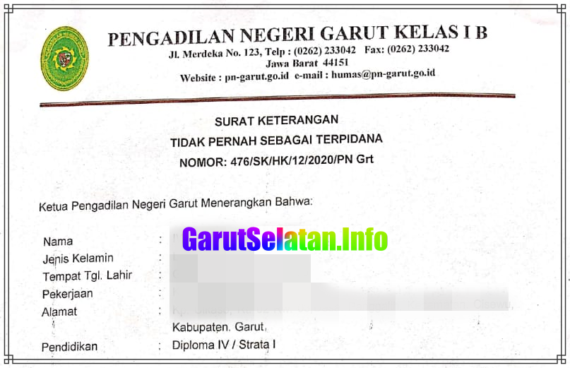 Detail Contoh Surat Permohonan Tidak Pernah Dipidana Nomer 17