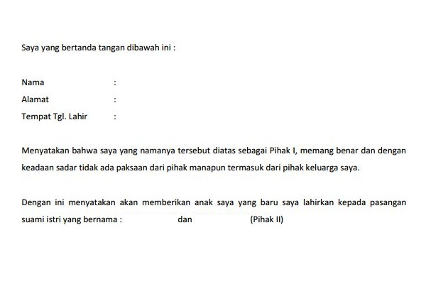 Detail Contoh Surat Pernyataan Adopsi Anak Nomer 2