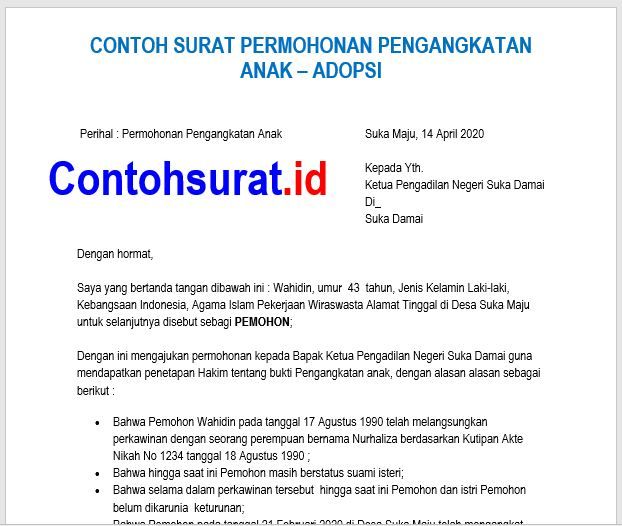 Detail Contoh Surat Pernyataan Adopsi Anak Nomer 26