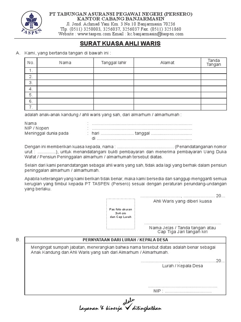 Detail Contoh Surat Pernyataan Ahli Waris Tanah Nomer 39