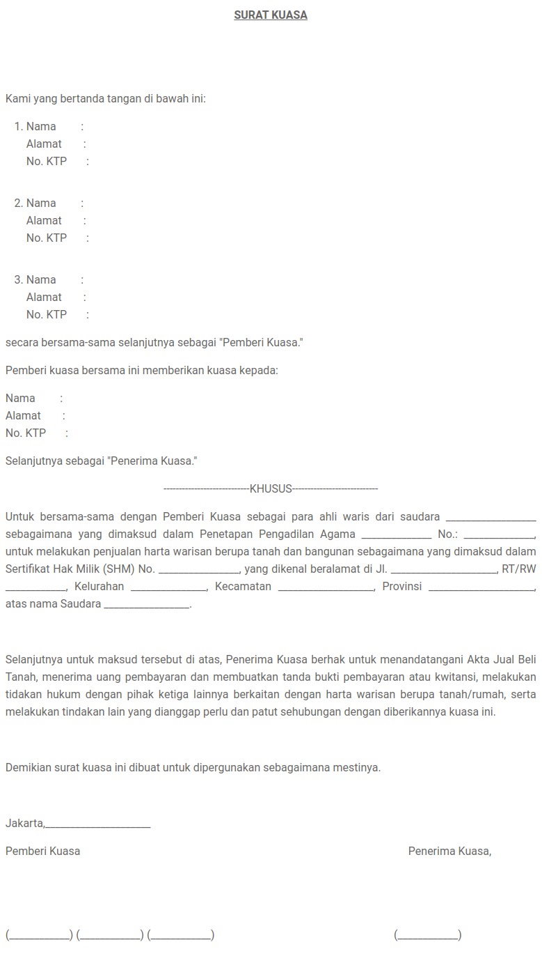 Detail Contoh Surat Pernyataan Ahli Waris Tanah Nomer 54