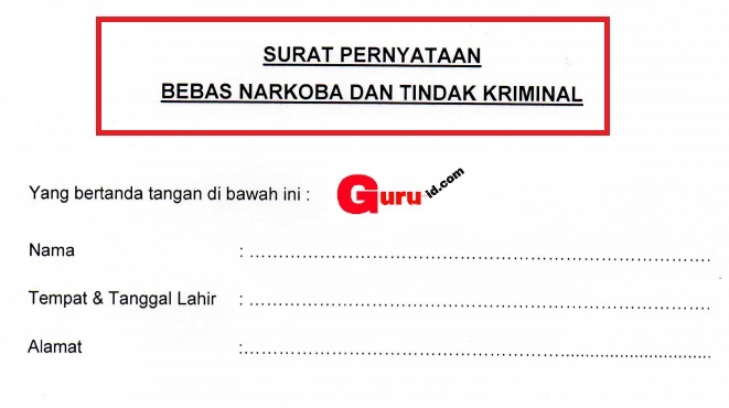 Detail Contoh Surat Pernyataan Bebas Narkoba Nomer 20