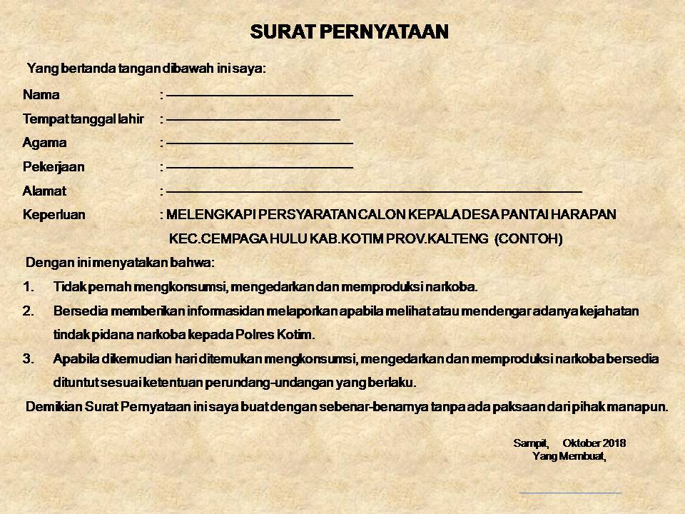 Detail Contoh Surat Pernyataan Bebas Narkoba Nomer 29