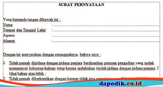 Detail Contoh Surat Pernyataan Belum Memiliki Nuptk Nomer 40