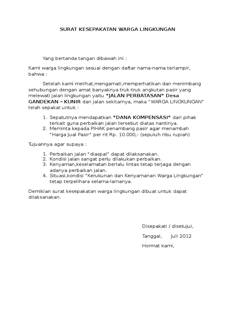 Detail Contoh Surat Pernyataan Bersama Nomer 44