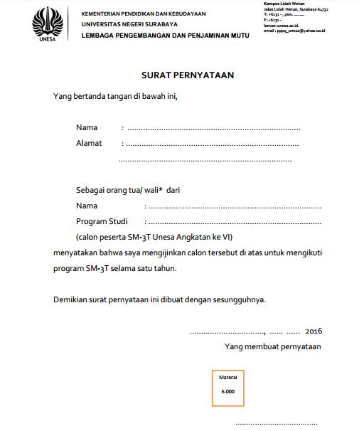 Detail Contoh Surat Pernyataan Bersedia Ditempatkan Di Sekolah Negeri Nomer 25