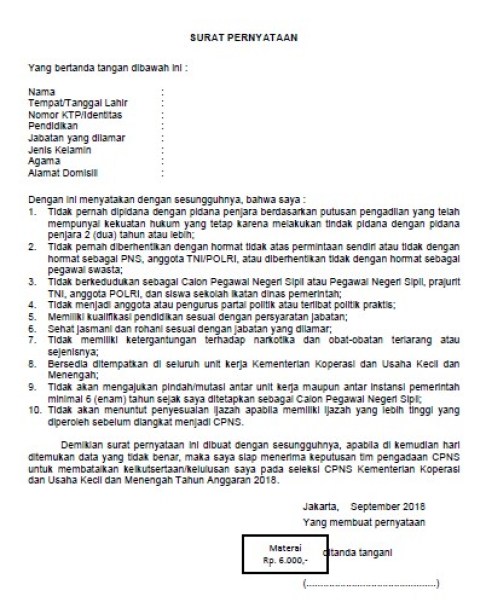 Detail Contoh Surat Pernyataan Bersedia Ditempatkan Di Sekolah Negeri Nomer 46