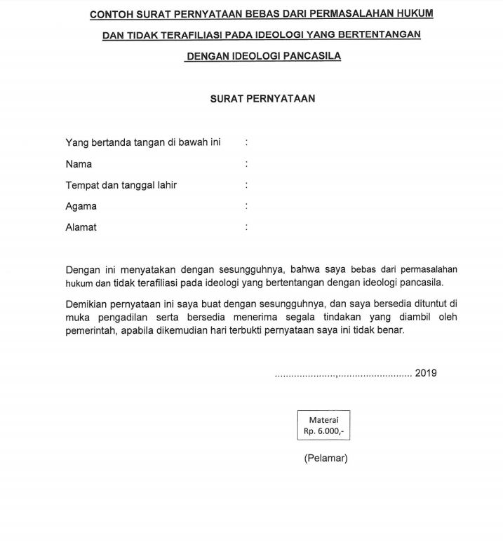 Detail Contoh Surat Pernyataan Bersedia Ditempatkan Di Sekolah Negeri Nomer 10