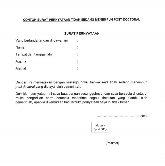 Detail Contoh Surat Pernyataan Bersedia Ditempatkan Diseluruh Wilayah Indonesia Nomer 17