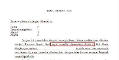 Detail Contoh Surat Pernyataan Bersedia Ditempatkan Diseluruh Wilayah Indonesia Nomer 22