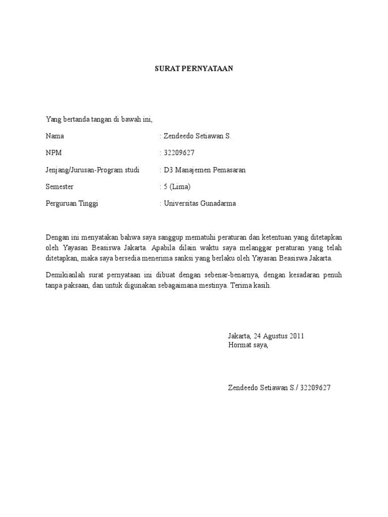 Detail Contoh Surat Pernyataan Bersedia Melaksanakan Kewajiban Perpajakan Nomer 3