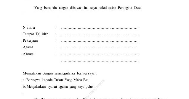 Detail Contoh Surat Pernyataan Bertaqwa Kepada Tuhan Nomer 21