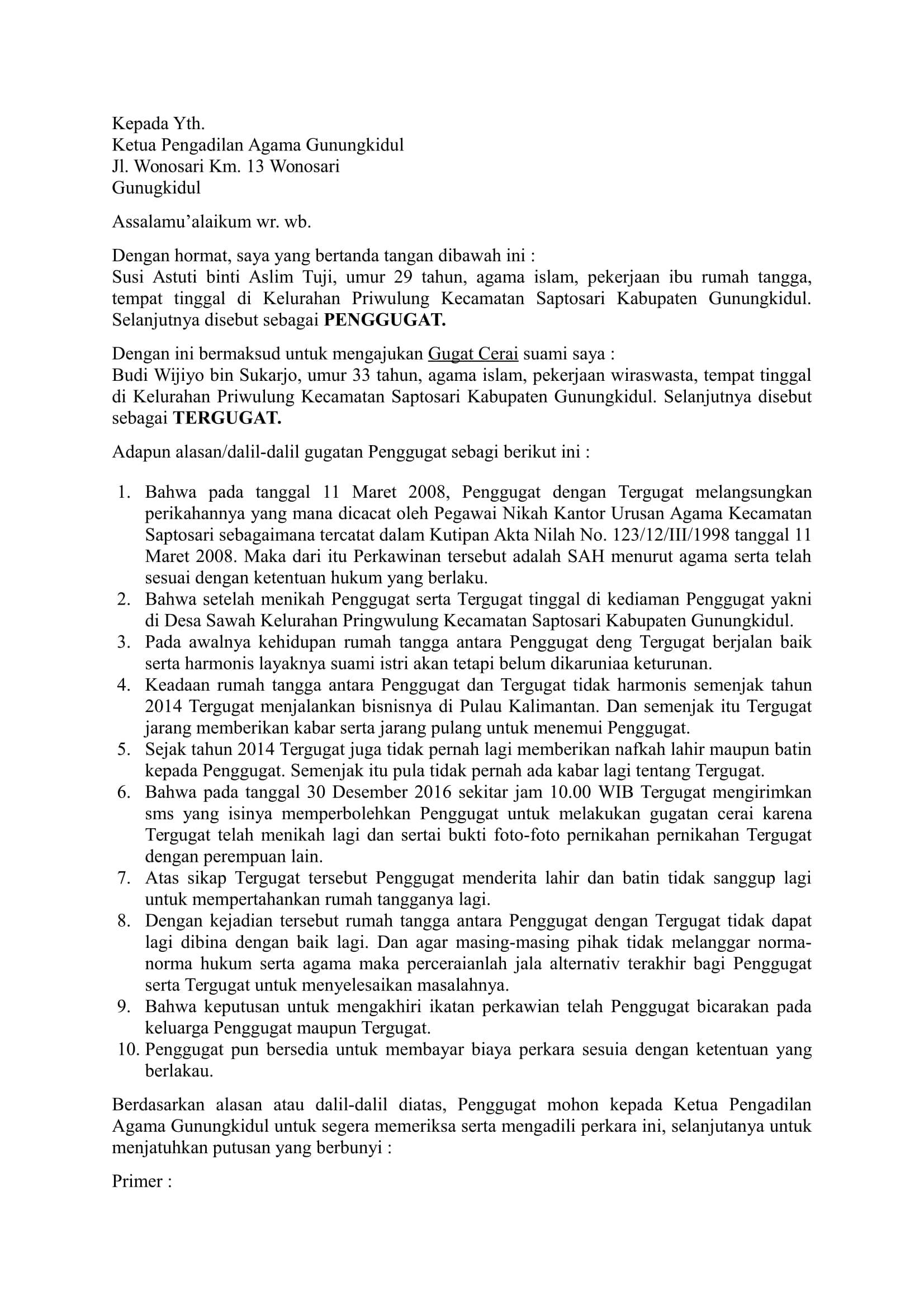 Detail Contoh Surat Pernyataan Cerai Dari Kelurahan Nomer 23