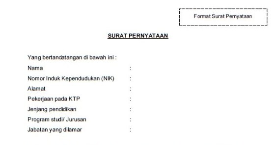 Detail Contoh Surat Pernyataan Cpns 2019 Nomer 35