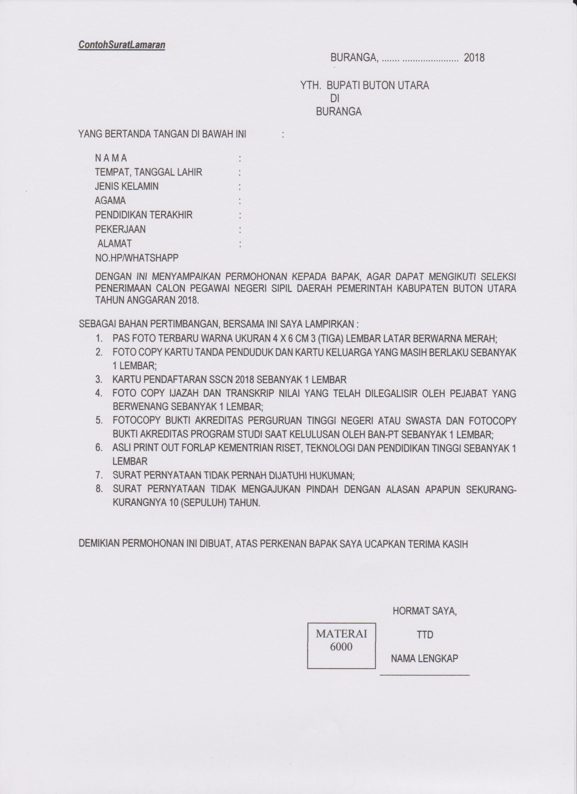 Detail Contoh Surat Pernyataan Cpns Kemenkes Nomer 51