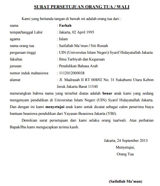 Detail Contoh Surat Pernyataan Dari Orang Tua Nomer 34