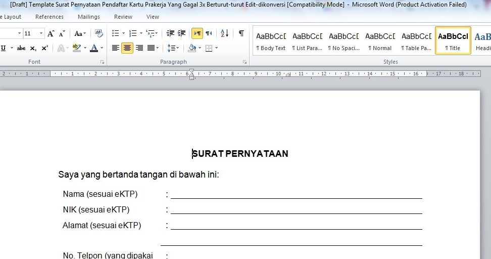 Detail Contoh Surat Pernyataan Doc Nomer 9