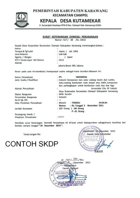 Detail Contoh Surat Pernyataan Domisili Perusahaan Nomer 24