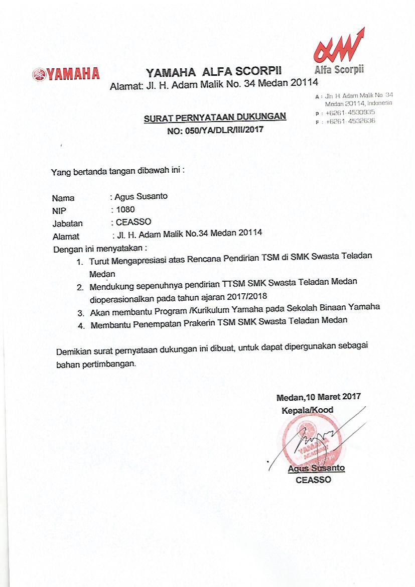 Detail Contoh Surat Pernyataan Dukungan Nomer 44