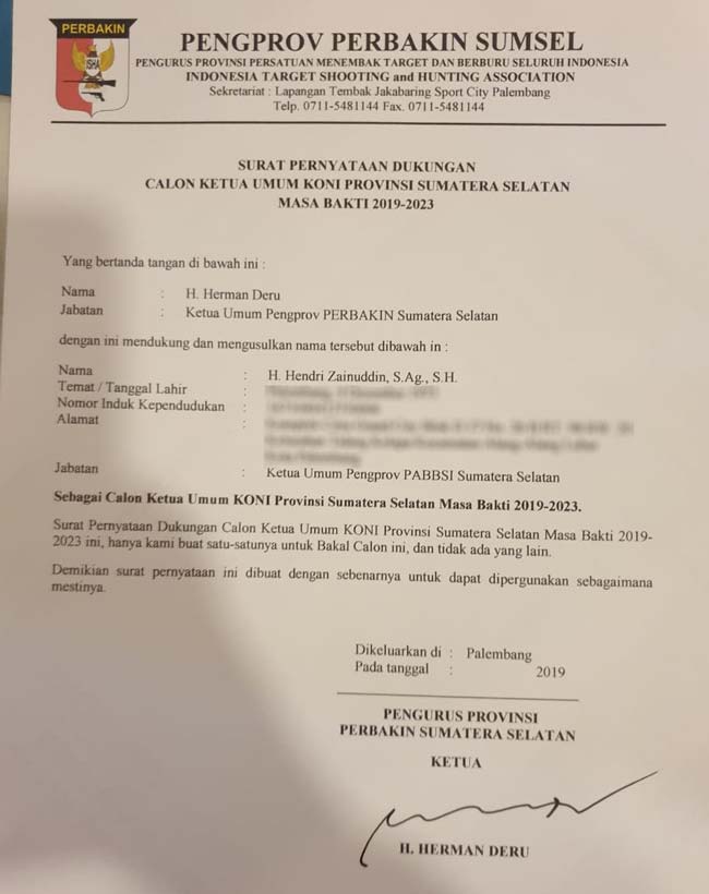 Detail Contoh Surat Pernyataan Dukungan Calon Ketua Nomer 2