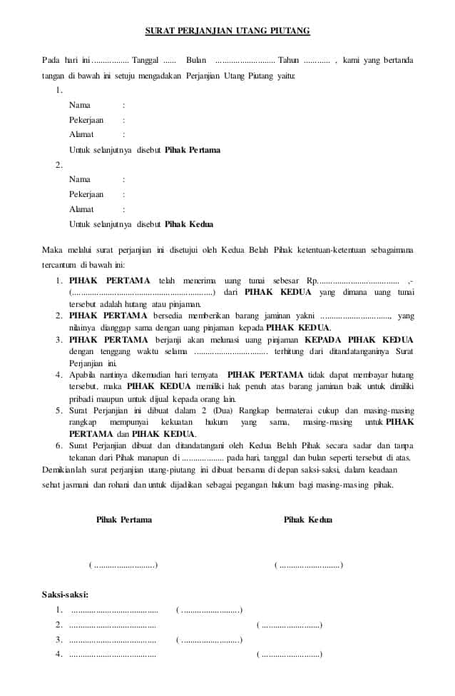 Detail Contoh Surat Pernyataan Hutang Sudah Lunas Nomer 38