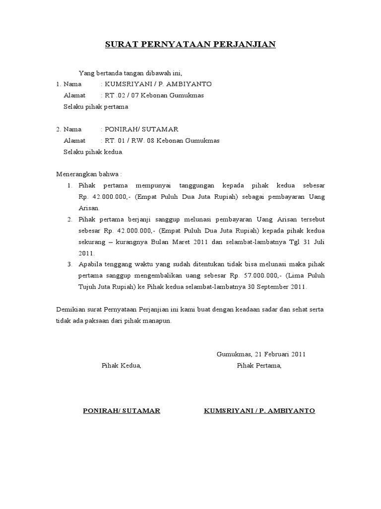 Detail Contoh Surat Pernyataan Hutang Sudah Lunas Nomer 55