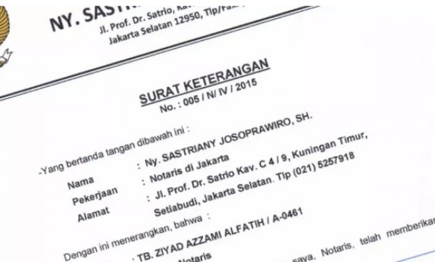 Detail Contoh Surat Pernyataan In English Nomer 7