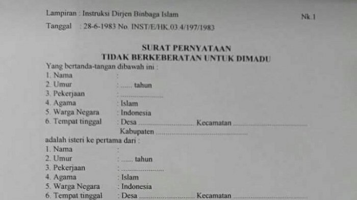 Detail Contoh Surat Pernyataan Istri Nomer 33