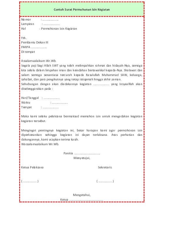 Detail Contoh Surat Pernyataan Izin Nomer 40