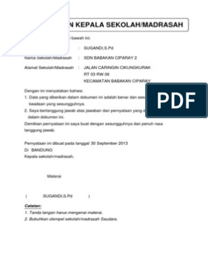 Detail Contoh Surat Pernyataan Kebutuhan Guru Dari Kepala Sekolah Nomer 12