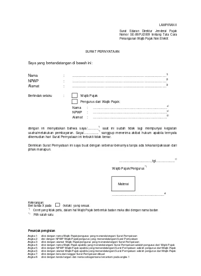 Detail Contoh Surat Pernyataan Kegiatan Usaha Untuk Npwp Nomer 8