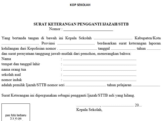 Detail Contoh Surat Pernyataan Kehilangan Dokumen Nomer 37