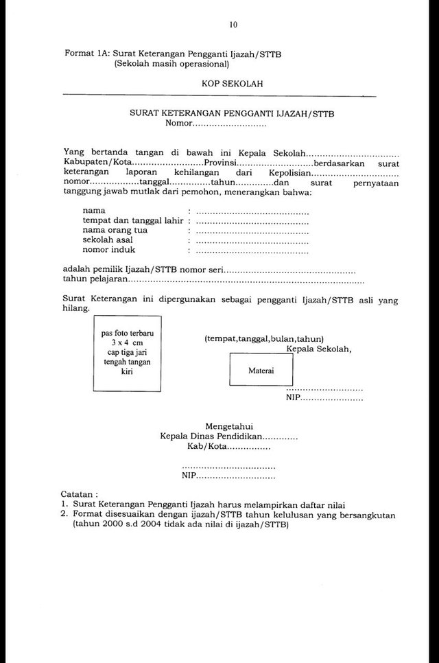 Detail Contoh Surat Pernyataan Kehilangan Ijazah Nomer 6