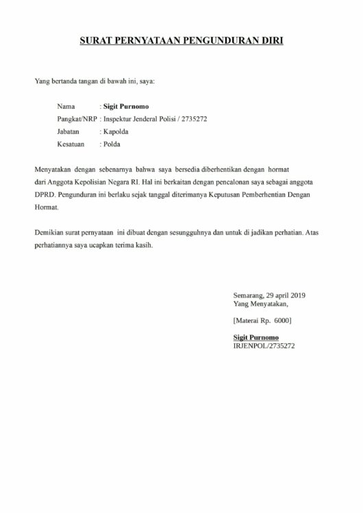 Detail Contoh Surat Pernyataan Keluar Dari Anggota Koperasi Nomer 24