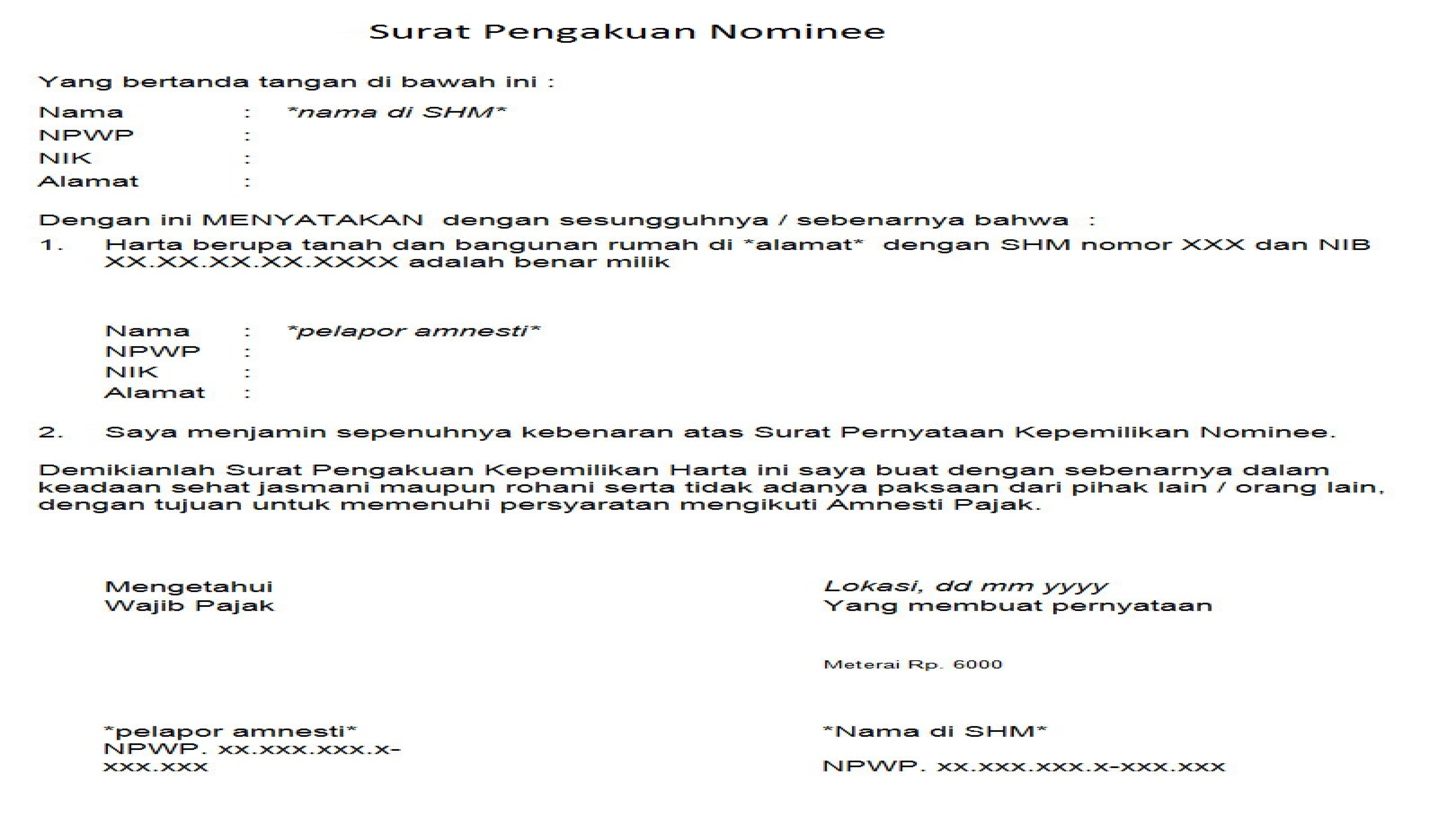 Detail Contoh Surat Pernyataan Kepemilikan Harta Nomer 22