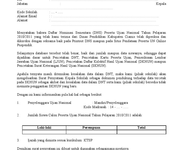 Detail Contoh Surat Pernyataan Kesalahan Data Nomer 17