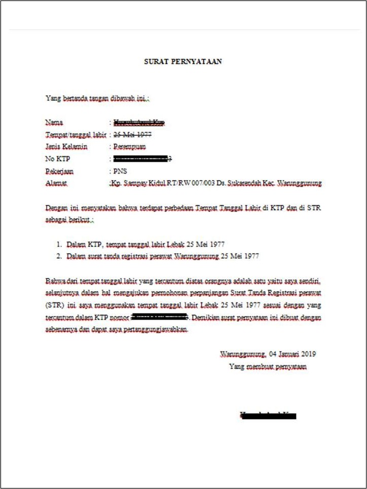 Detail Contoh Surat Pernyataan Kesalahan Kerja Nomer 36