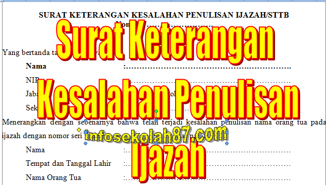 Detail Contoh Surat Pernyataan Kesalahan Penulisan Nama Nomer 35