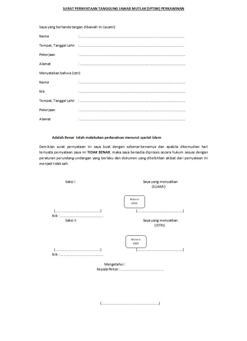 Detail Contoh Surat Pernyataan Kolektif Nomer 48