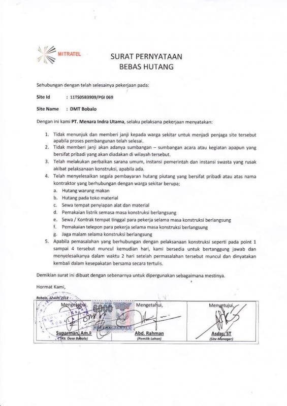 Detail Contoh Surat Pernyataan Lunas Hutang Piutang Nomer 22